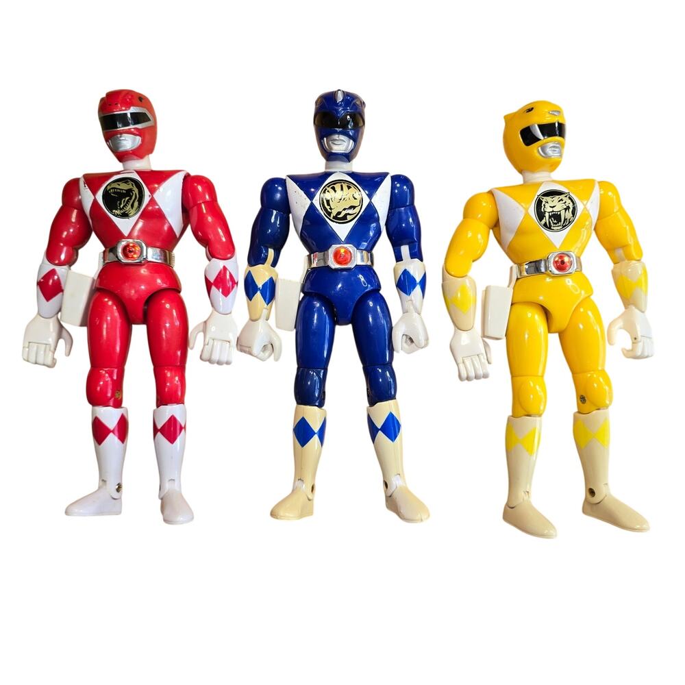 Vintage 1993 Retro Set of 3 Power Ranger Action Figures